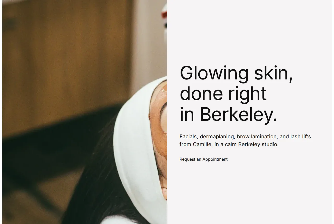 Demo website built for an aesthetician in Berkeley
